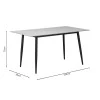 Dining table Gustas pakoworld white marble sintered stone-black metal 160x90x75cm