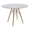 Julita pakoworld table MDF white and natural beech wood D120x73cm