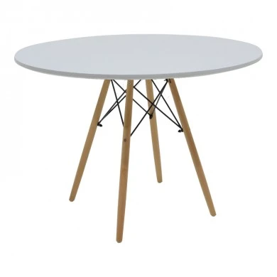 Julita pakoworld table MDF white and natural beech wood D120x73cm
