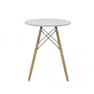 Julita pakoworld table MDF white and natural beech wood Φ60x73cm