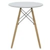 Julita pakoworld table MDF white and natural beech wood D60x73cm