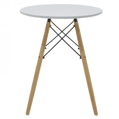 Julita pakoworld table MDF white and natural beech wood D60x73cm