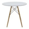 Dining table Julita pakoworld MDF top white-natural color legs D80x73cm