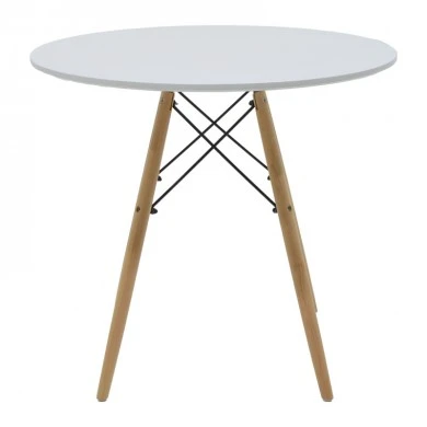 Dining table Julita pakoworld MDF top white-natural color legs D80x73cm