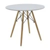 Dining table Julita pakoworld MDF top white-natural color legs D80x73cm