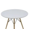 Dining table Julita pakoworld MDF top white-natural color legs D80x73cm