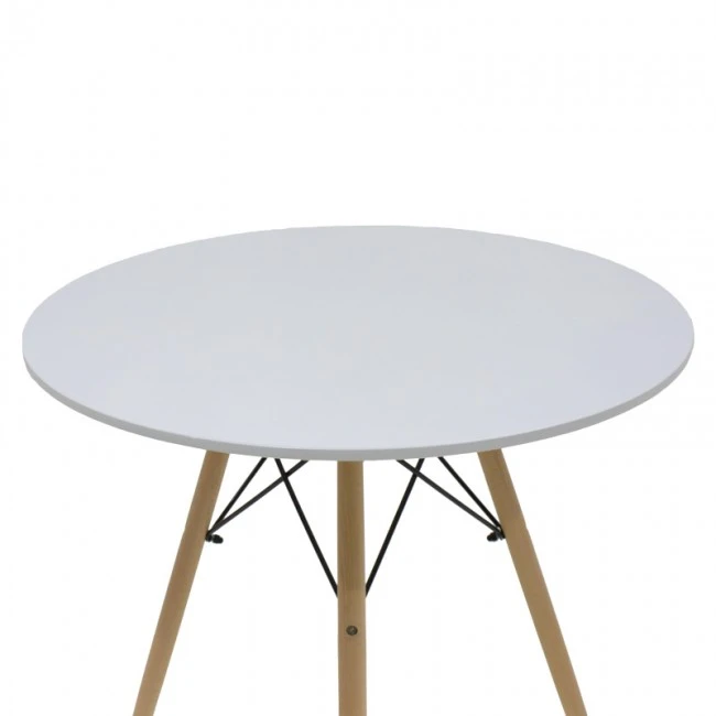 Dining table Julita pakoworld MDF top white-natural color legs D80x73cm