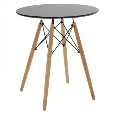 Julita pakoworld table MDF black and beech wood in a natural shade Φ60x73cm