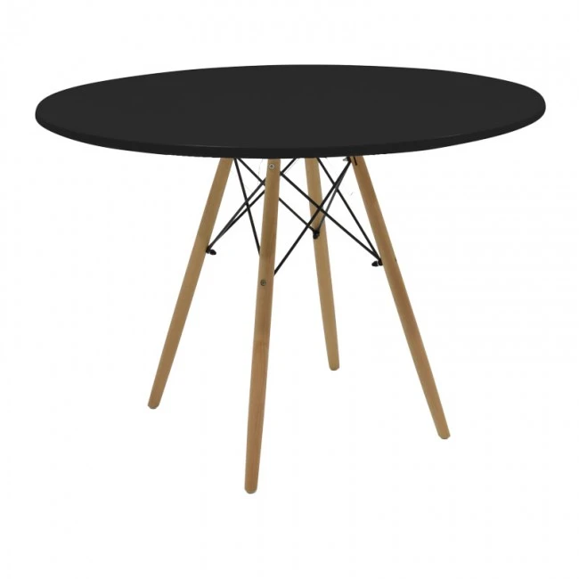 Julita pakoworld table MDF black and natural beech wood D120x73cm