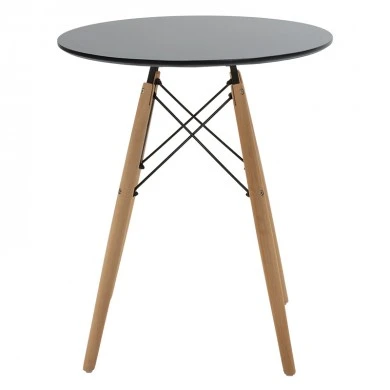 Julita pakoworld table MDF black and natural beech wood D60x73cm