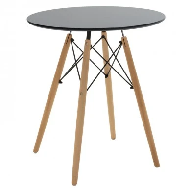Julita pakoworld table MDF black and natural beech wood D60x73cm