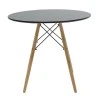Dining table Julita pakoworld MDF top black-natural color legs D80x73cm