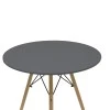 Dining table Julita pakoworld MDF top black-natural color legs D80x73cm