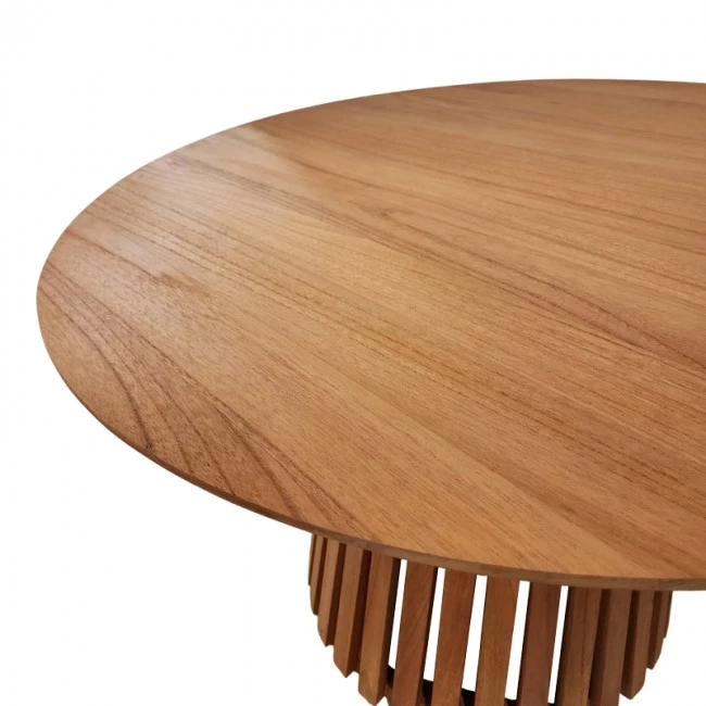 Kenda Ι pakoworld mindi wood table in natural shade D120x75cm