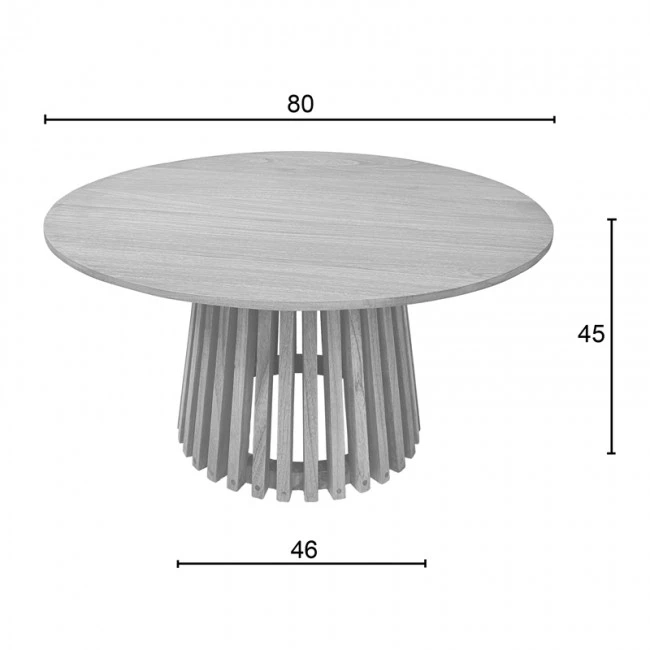 Kenda pakoworld mindi wood coffee table in natural shade D80x45cm