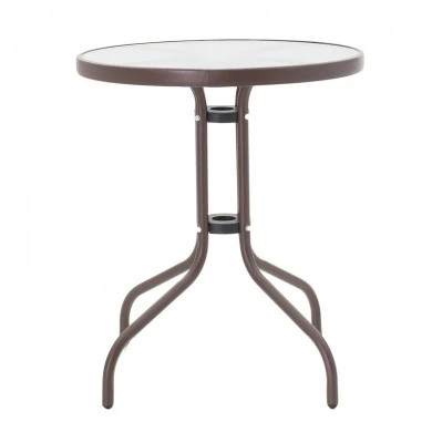 Watson pakoworld table metal brown-glass D60x70cm