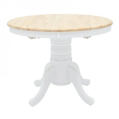 Dining table Lars pakoworld extendable white-natural D100(+38)x100x75cm
