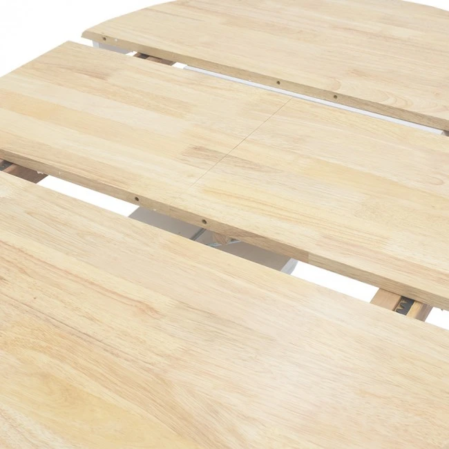 Dining table Lars pakoworld extendable wood-MDF white-natural D100(+38)x100x75cm