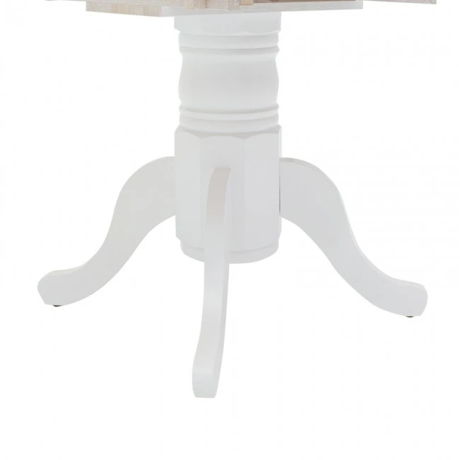 Dining table Lars pakoworld extendable wood-MDF white-natural D100(+38)x100x75cm