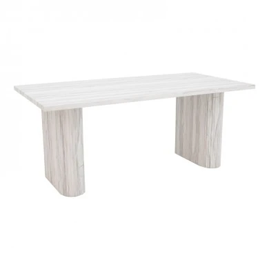 Table Loozir pakoworld mdf in white marble color 180x90x75cm