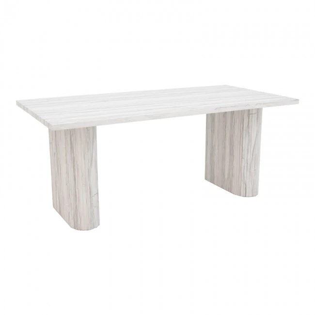 Table Loozir pakoworld mdf in white marble color 180x90x75cm