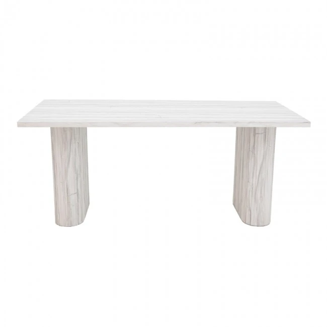 Table Loozir pakoworld mdf in white marble color 180x90x75cm