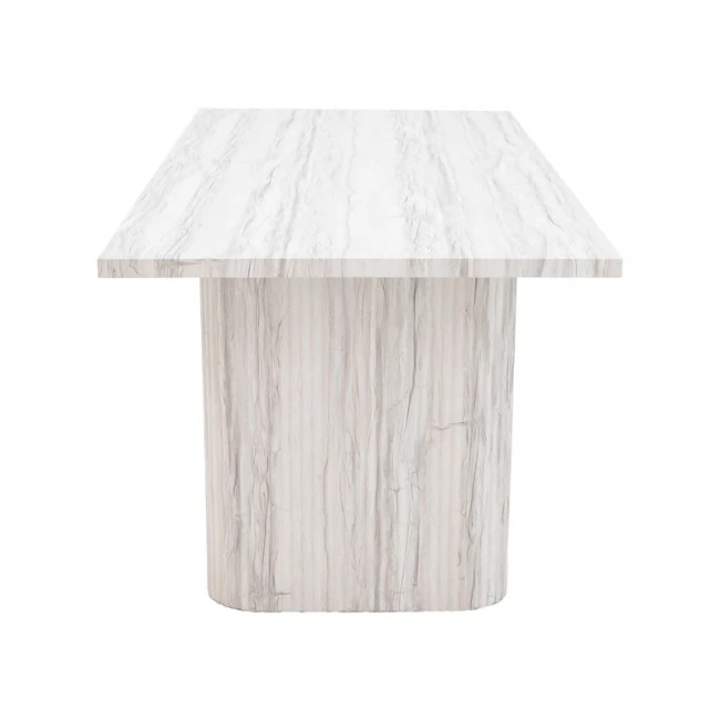Table Loozir pakoworld mdf in white marble color 180x90x75cm