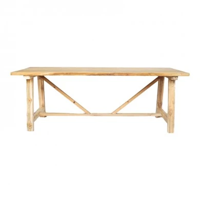 Luxous pakoworld teak wood table in natural shade 220x100x78cm