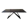 Mapele pakoworld table black marble finish with black metal legs 180x90x75cm