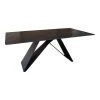 Mapele pakoworld table black marble finish with black metal legs 180x90x75cm