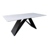 Mapele pakoworld table white marble sintered stone with black metal legs 180x90x75cm