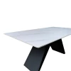 Mapele pakoworld table white marble sintered stone with black metal legs 180x90x75cm