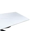 Mattias table pakoworld white marble sintered stone with black metal legs 180x90x75cm