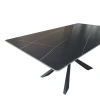 Mattias table pakoworld black marble sintered stone with black metal legs 180x90x75cm