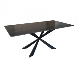 Mattias table pakoworld black marble sintered stone with black metal legs 180x90x75cm Mattias table pakoworld black marble sintered stone with black metal legs 180x90x75cm