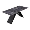 Kitchen table Meja pakoworld sintered black stone with black metal legs 180x90x76cm