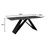 Kitchen table Meja pakoworld sintered black stone with black metal legs 180x90x76cm