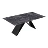 Kitchen table Meja pakoworld sintered black stone with black metal legs 200x100x76cm