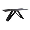 Meja pakoworld sintered stone table black marble - metal legs 180x90x76cm