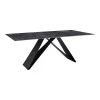Kitchen table Meja pakoworld sintered black stone with black metal legs 200x100x76cm