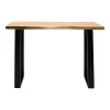 Miles pakoworld console solid acacia wood thickness 3.7-4cm in natural shade with black metal legs 120x45x78cm