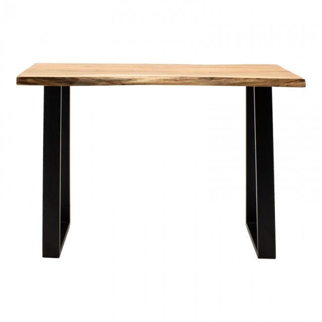 Miles pakoworld console solid acacia wood thickness 3.7-4cm in natural shade with black metal legs 120x45x78cm