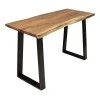 Miles pakoworld console solid acacia wood thickness 3.7-4cm in natural shade with black metal legs 120x45x78cm