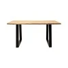 Miles pakoworld table solid acacia wood thickness 3.7-4cm in natural shade with black metal legs 140x80x76cm