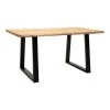 Miles Slim pakoworld table solid acacia wood in natural shade with black metal legs 180x90x76cm