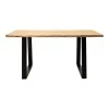 Miles Slim pakoworld table solid acacia wood in natural shade with black metal legs 180x90x76cm