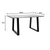 Miles Slim pakoworld table solid acacia wood in natural shade with black metal legs 180x90x76cm