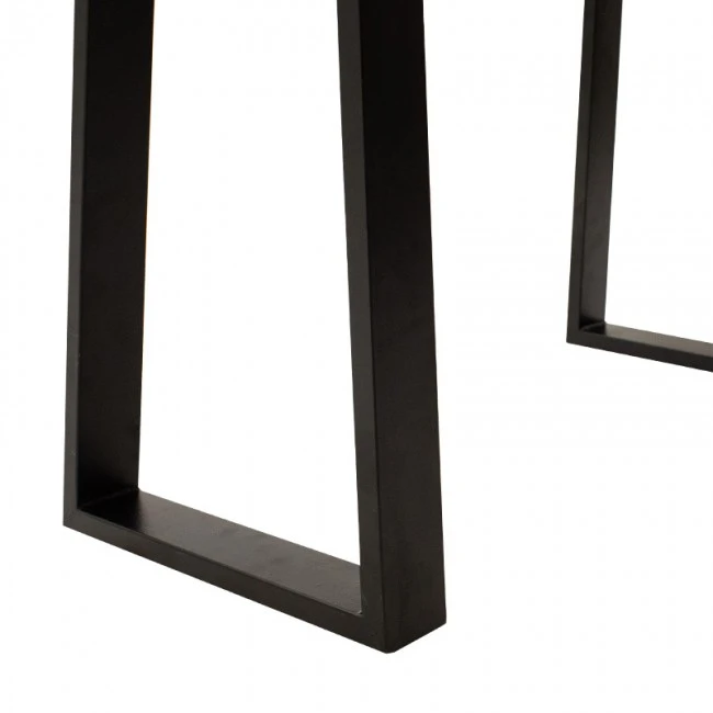Bar-console table Miles pakoworld solid wood 4cm walnut-foot black 120x53x97cm
