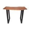 Bar table Miles pakoworld solid acacia wood 3.7-4cm in walnut color with black metal legs 120x53x97cm