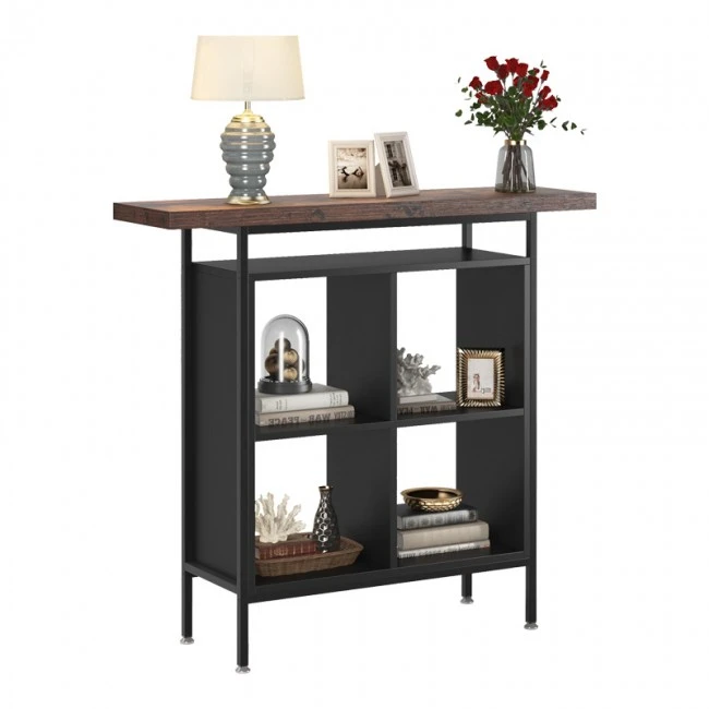 Stolik pakoworld bar table in walnut-black shade 100x35x110cm